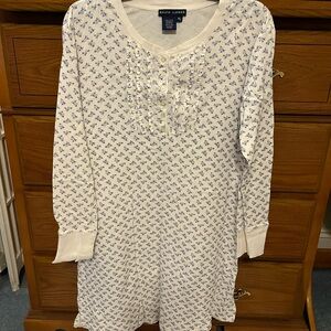 Ralph Lauren Floral Buttoned Top - Cream and Blue